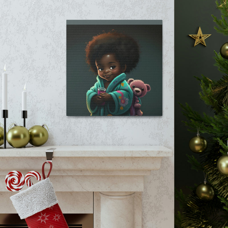 Cute Afro Girls Canvas, Canvas for Home Decor, Wall Decoration, Girl Canvas