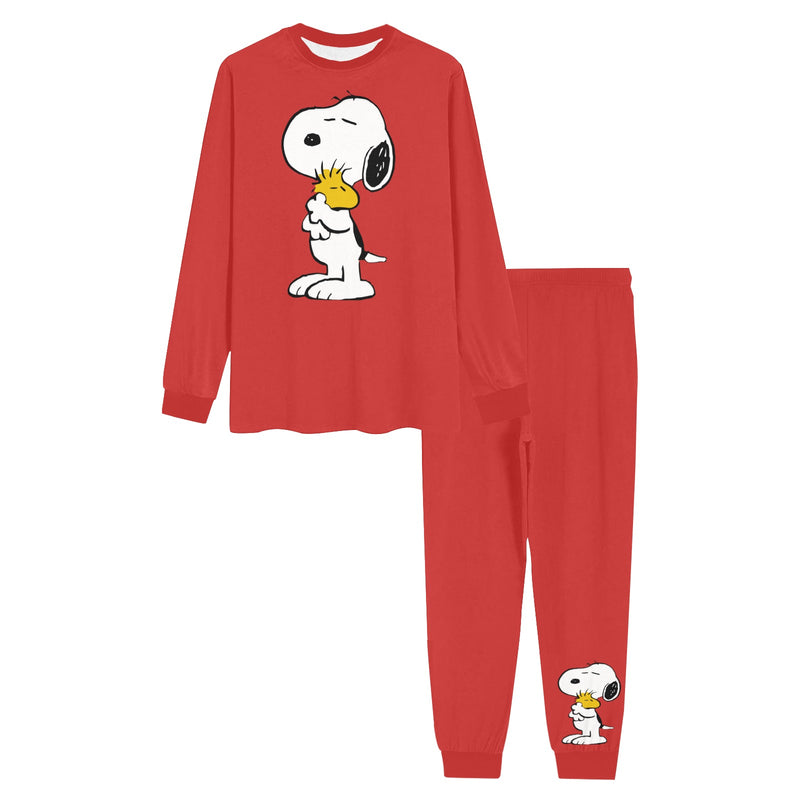 Men's All Over Print Pajama Set with Custom Cuff, Red