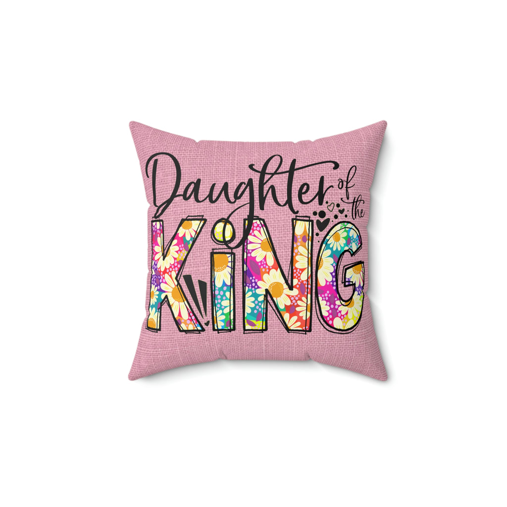 Polyester Square Pillow, Daughter of the King