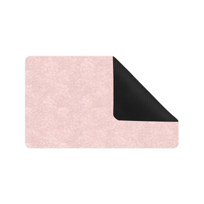 Pink Flower Design Doormat 30"x18" (Black Base)