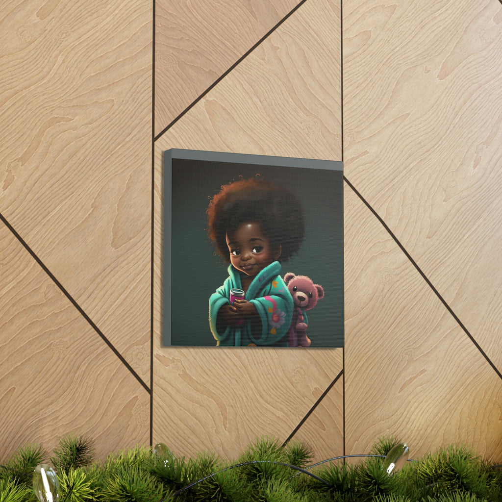 Cute Afro Girls Canvas, Canvas for Home Decor, Wall Decoration, Girl Canvas