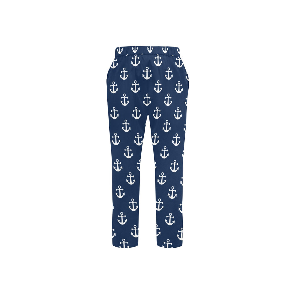 Navy/Anchors Men's All Over Print Casual Trousers