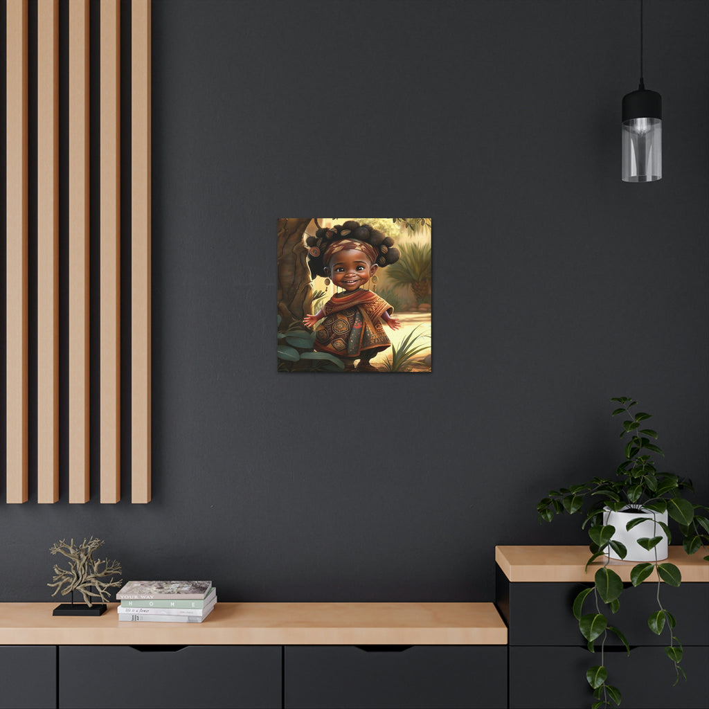 Cute Afro Girls Canvas, Canvas for Home Decor, Wall Decoration, Girl Canvas