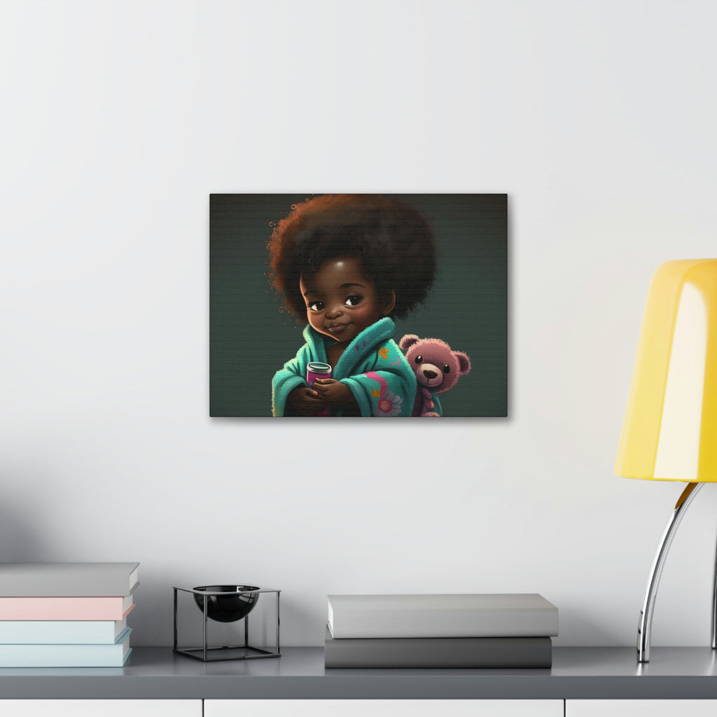 Cute Afro Girls Canvas, Canvas for Home Decor, Wall Decoration, Girl Canvas