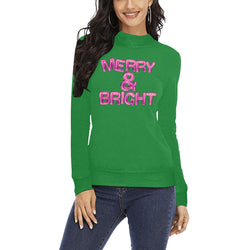 MerryBright Women's All Over Print Mock Neck Sweatshirt