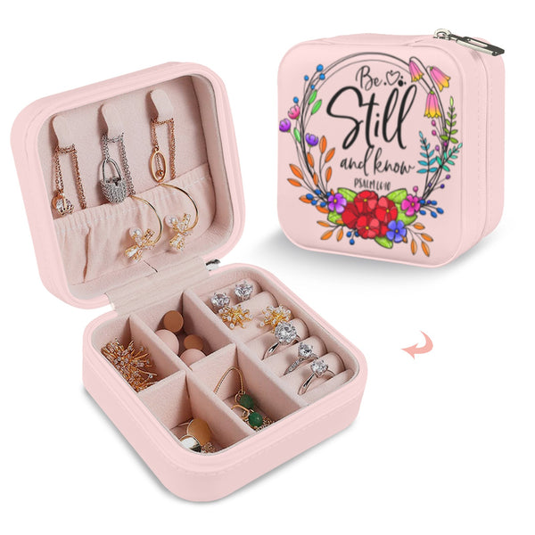 Be Still and Know Custom Printed Travel Jewelry Box