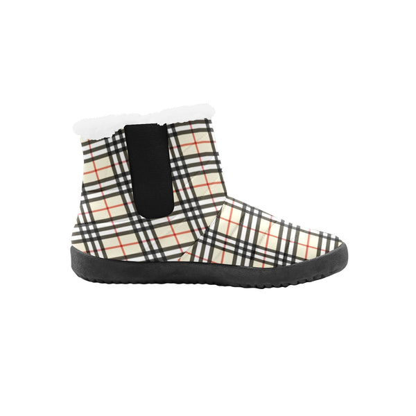 Plaid Beige Women's Cotton-Padded Shoes