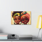Cute Afro Girls Canvas, African Canvas, Canvas for Home Decor, Wall Decoration, Housewarming Gift, Girls Canvas
