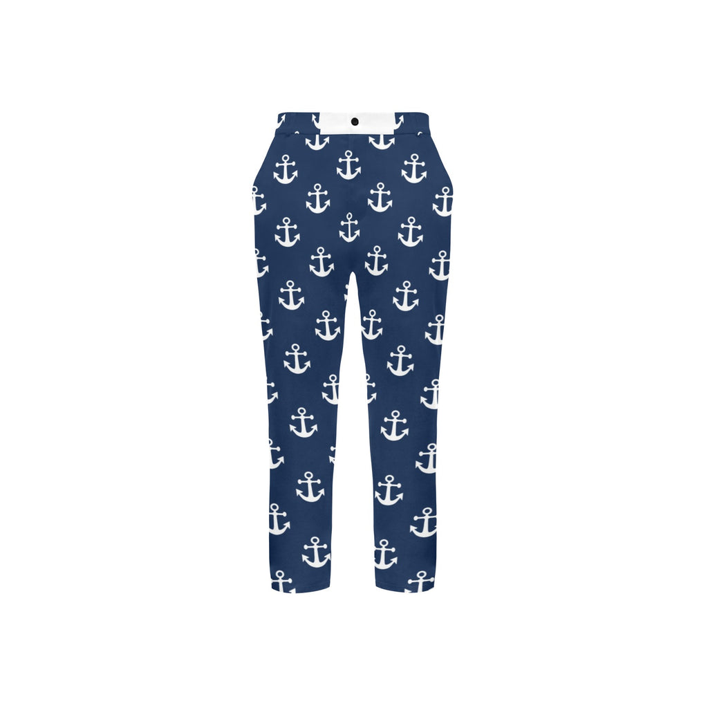 Navy/Anchors Men's All Over Print Casual Trousers