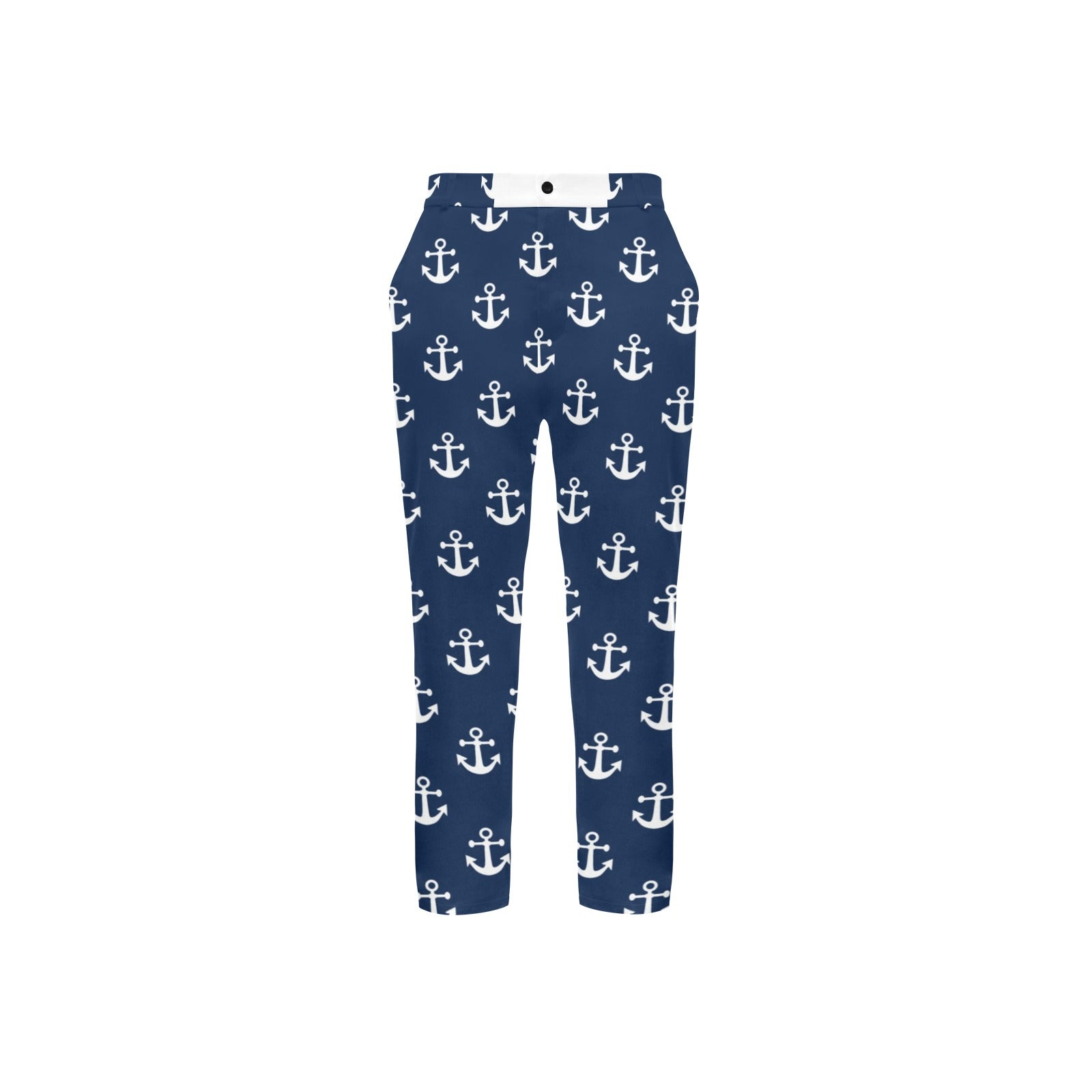 Navy/Anchors Men's All Over Print Casual Trousers