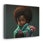 Cute Afro Girls Canvas, Canvas for Home Decor, Wall Decoration, Girl Canvas
