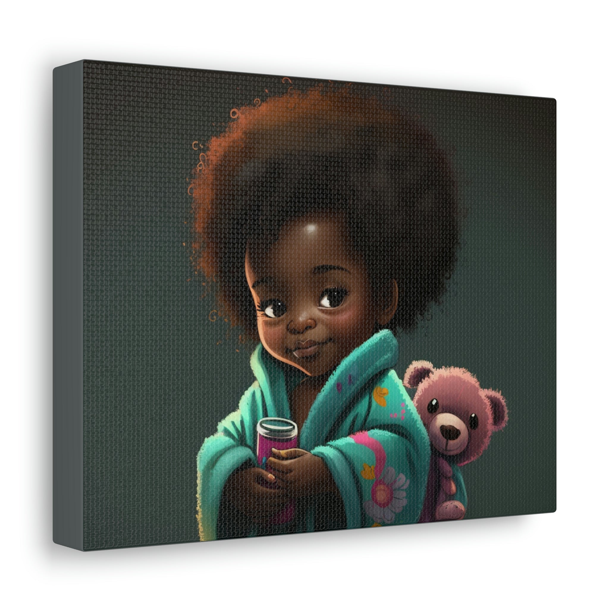 Cute Afro Girls Canvas, Canvas for Home Decor, Wall Decoration, Girl Canvas