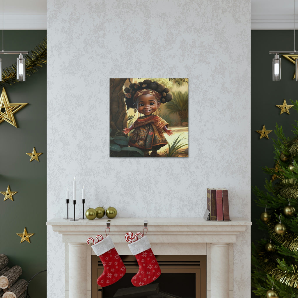 Cute Afro Girls Canvas, Canvas for Home Decor, Wall Decoration, Girl Canvas