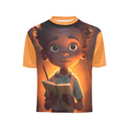 Boy with book_toddler shirt Little Boys' All Over Print Crew Neck T-Shirt (Model T40-2)