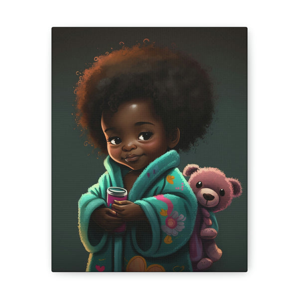 Cute Afro Girls Canvas, Canvas for Home Decor, Wall Decoration, Girl Canvas