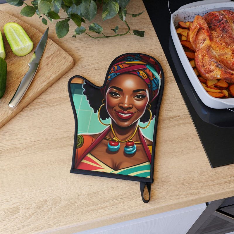 Oven Glove, Colorful Oven Glove, African American Woman
