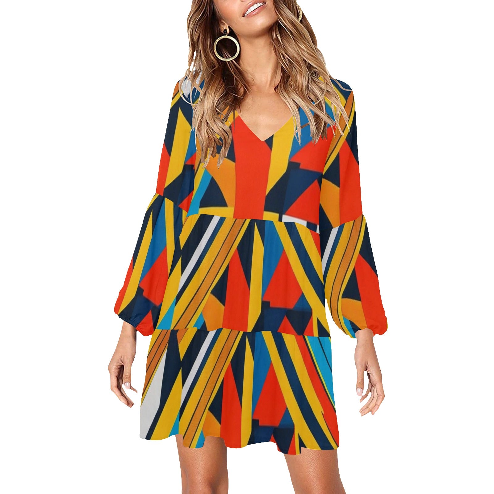V-Neck Dress Loose Fit Dress