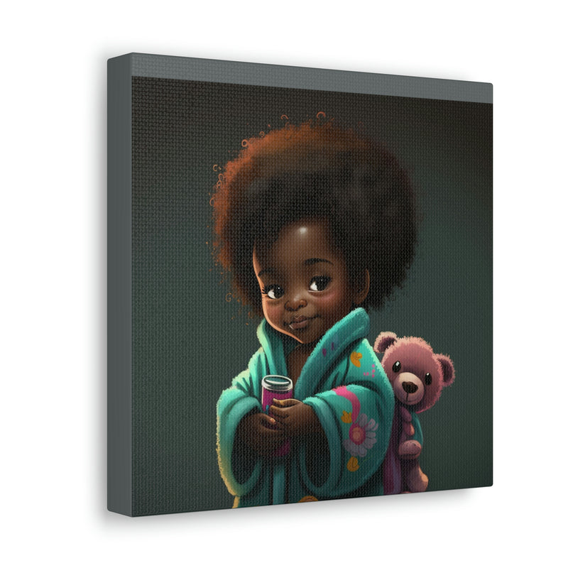 Cute Afro Girls Canvas, Canvas for Home Decor, Wall Decoration, Girl Canvas