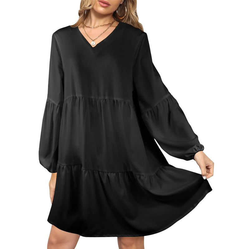 V-Neck Dress Loose Fit Dress