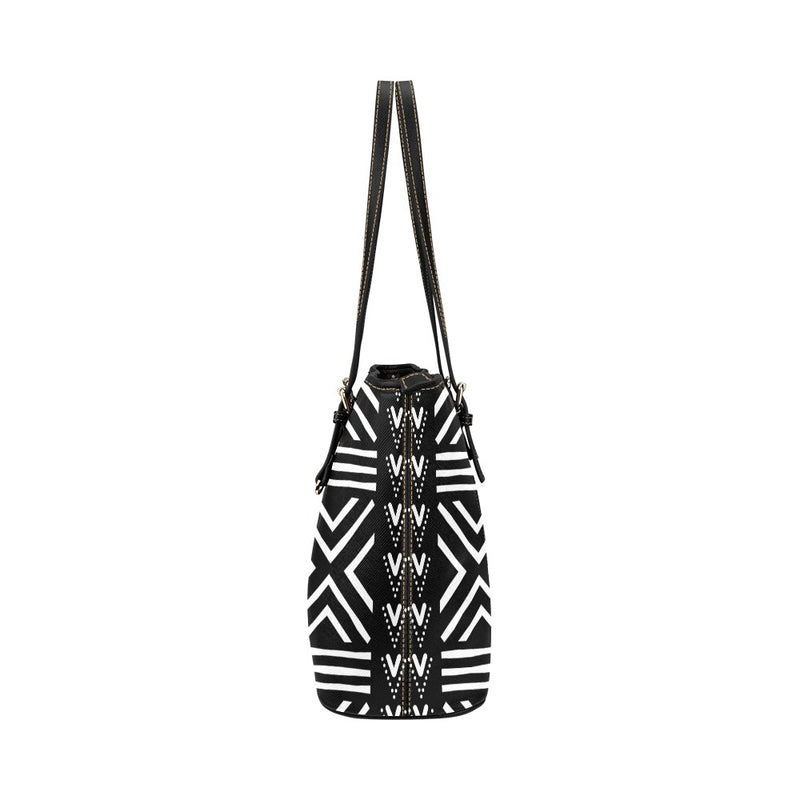 African Print Leather Tote Bag/Large (Model 1651)