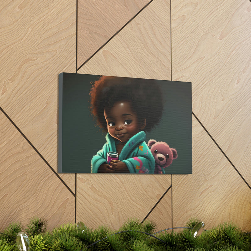 Cute Afro Girls Canvas, Canvas for Home Decor, Wall Decoration, Girl Canvas