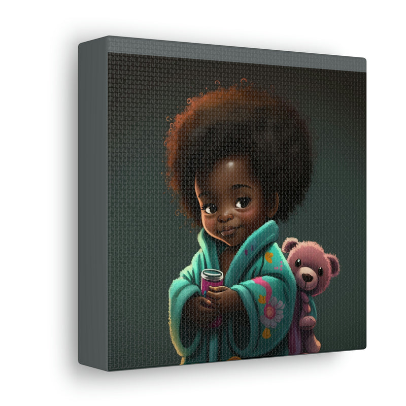 Cute Afro Girls Canvas, Canvas for Home Decor, Wall Decoration, Girl Canvas