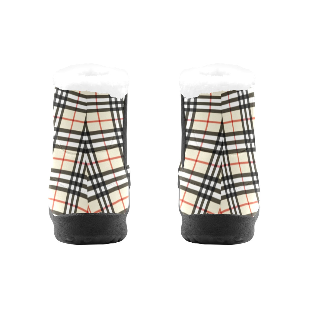 Plaid Beige Women's Cotton-Padded Shoes
