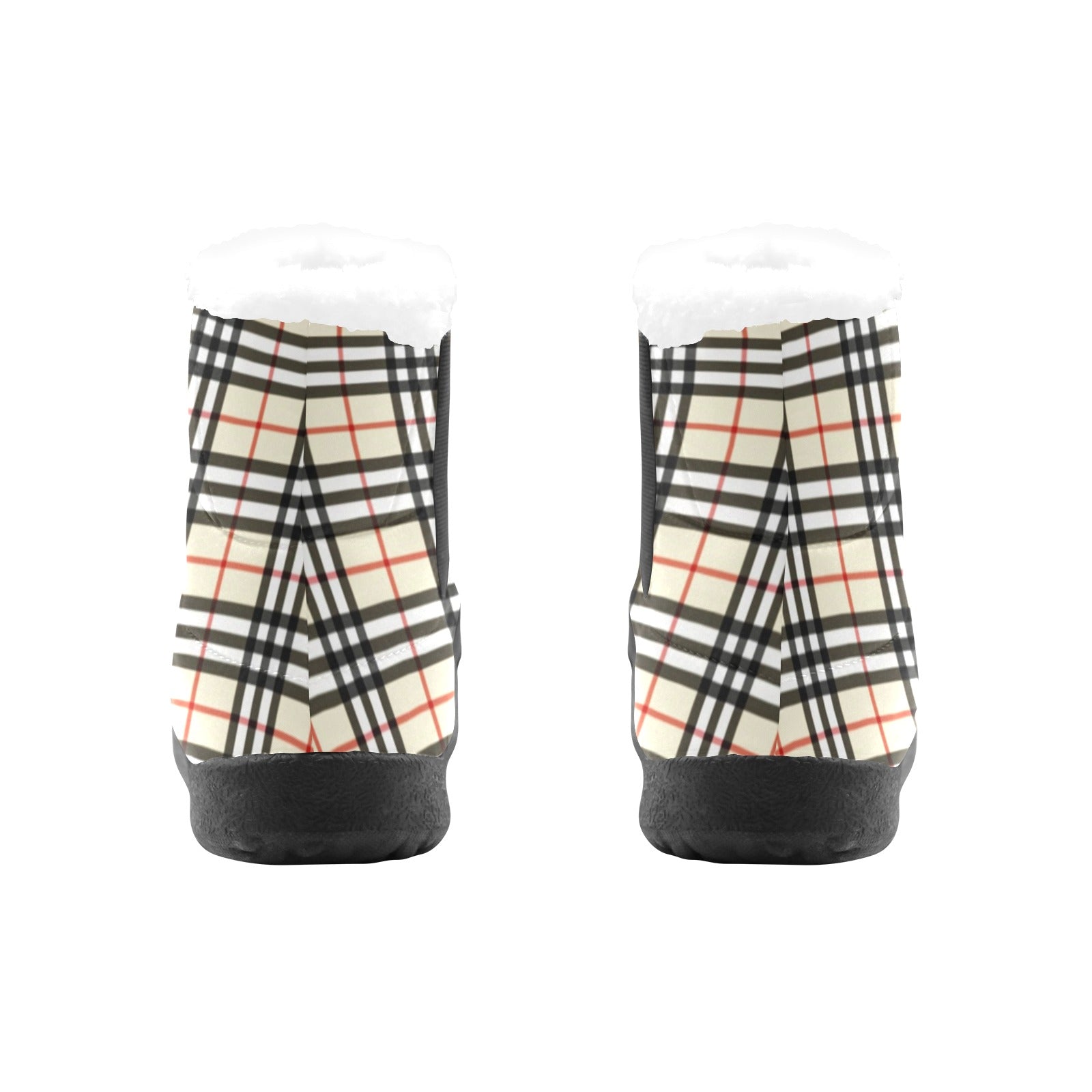 Plaid Beige Women's Cotton-Padded Shoes