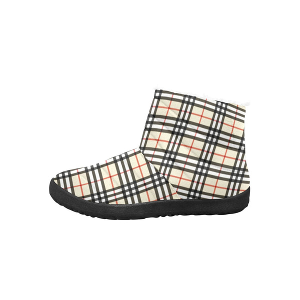 Plaid Beige Women's Cotton-Padded Shoes