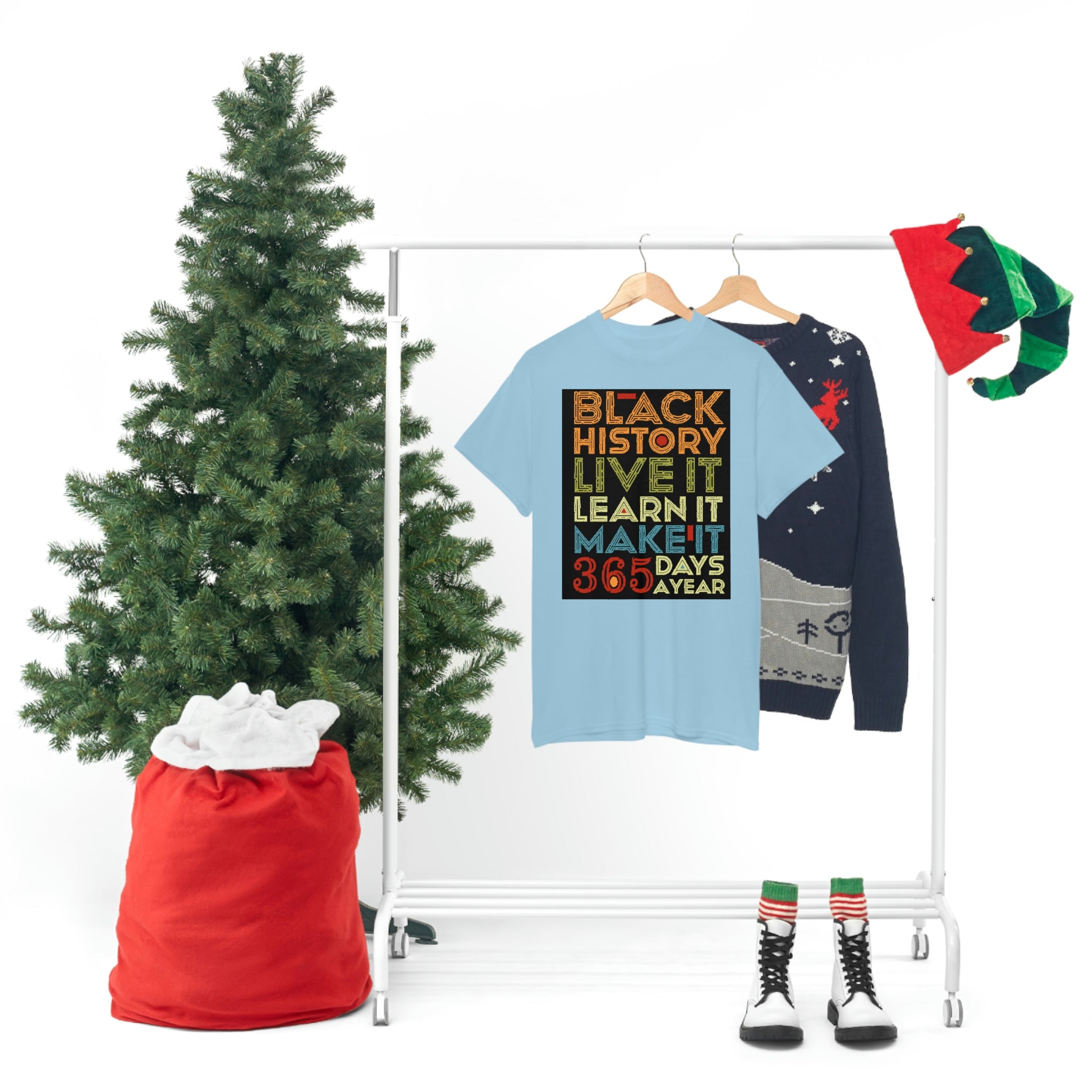 Black History, Live it, Learn it, Make it 365 t-shirt, Black cotton Tee