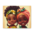 Cute Afro Girls Canvas, African Canvas, Canvas for Home Decor, Wall Decoration, Housewarming Gift, Girls Canvas