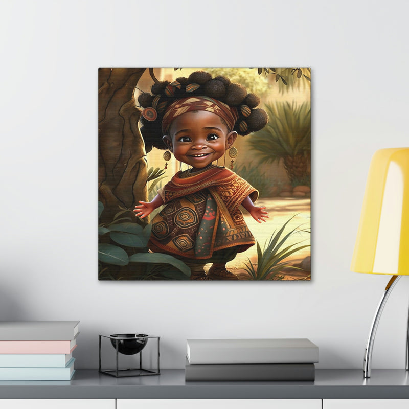 Cute Afro Girls Canvas, Canvas for Home Decor, Wall Decoration, Girl Canvas