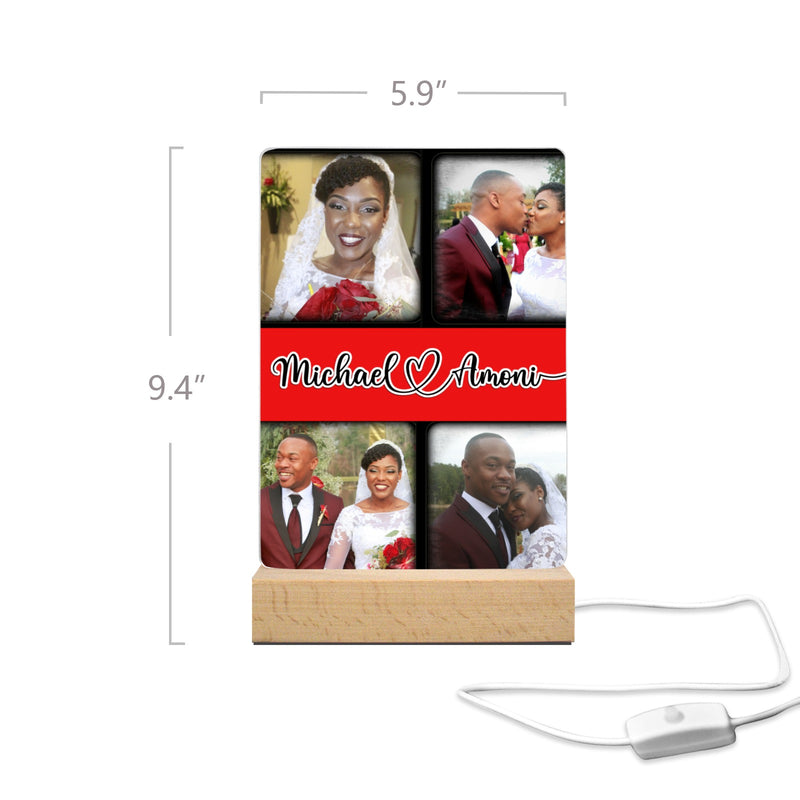 Photo Frame Square Acrylic Photo Panel with Light Base