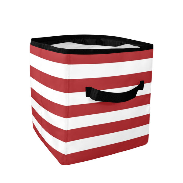 Red and White Striped Quilt Storage Bag