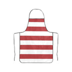 Red and White Striped Women's Overlock Apron with Pocket