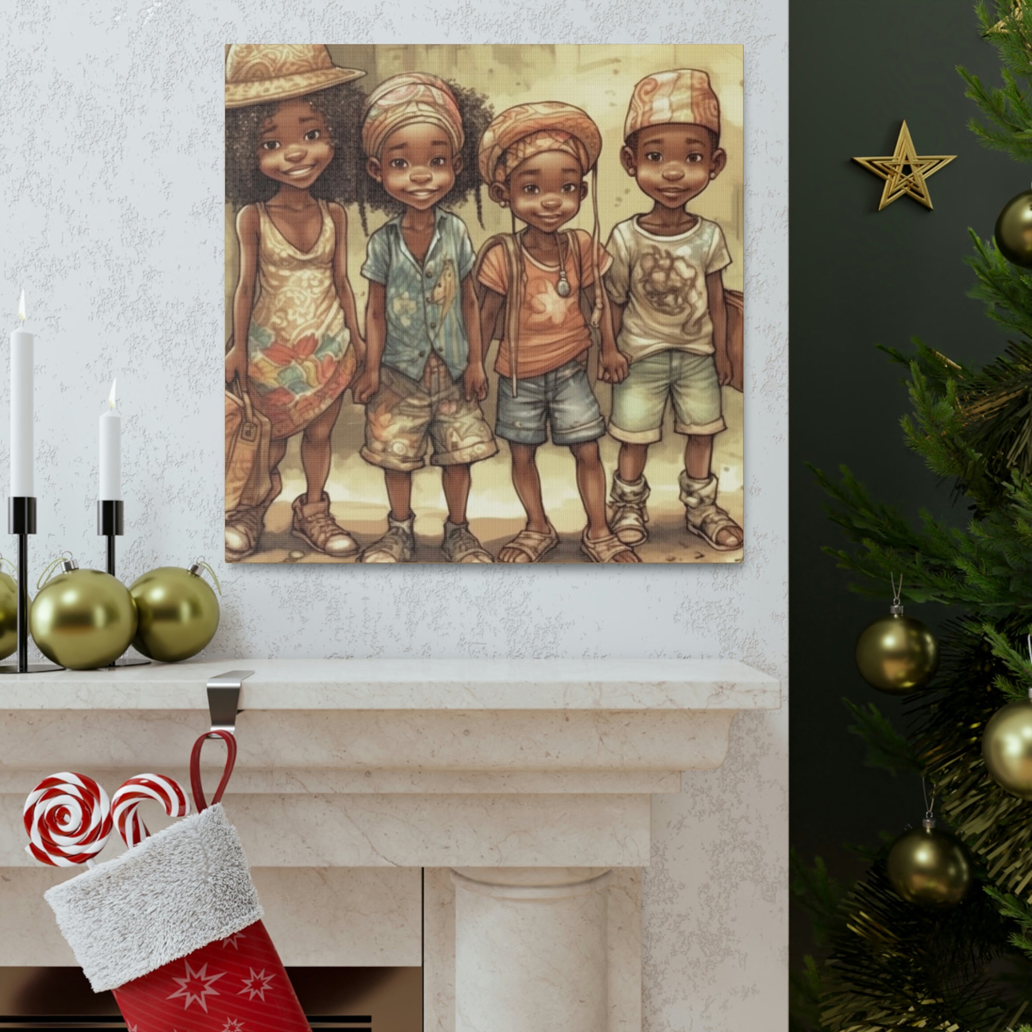 African Canvas, Canvas for Home Decor, Wall Decoration, Housewarming Gift,