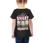 Little Girls' All Over Print Crew Neck T-Shirt, Kid's T-shirt