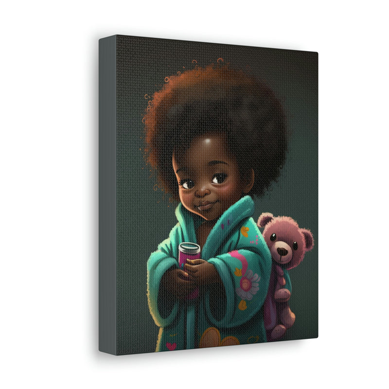 Cute Afro Girls Canvas, Canvas for Home Decor, Wall Decoration, Girl Canvas