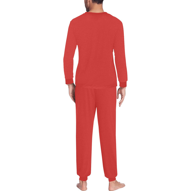 Men's All Over Print Pajama Set with Custom Cuff, Red