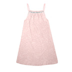 Pink Flower Design Drawstring Neck Sleeveless Dress