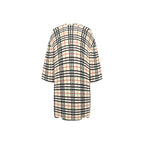 Plaid Beige Women's Oversized Sleep Tee