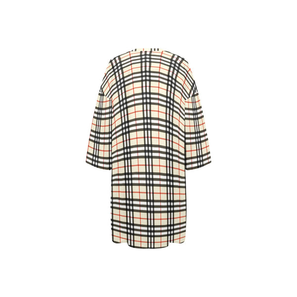 Plaid Beige Women's Oversized Sleep Tee