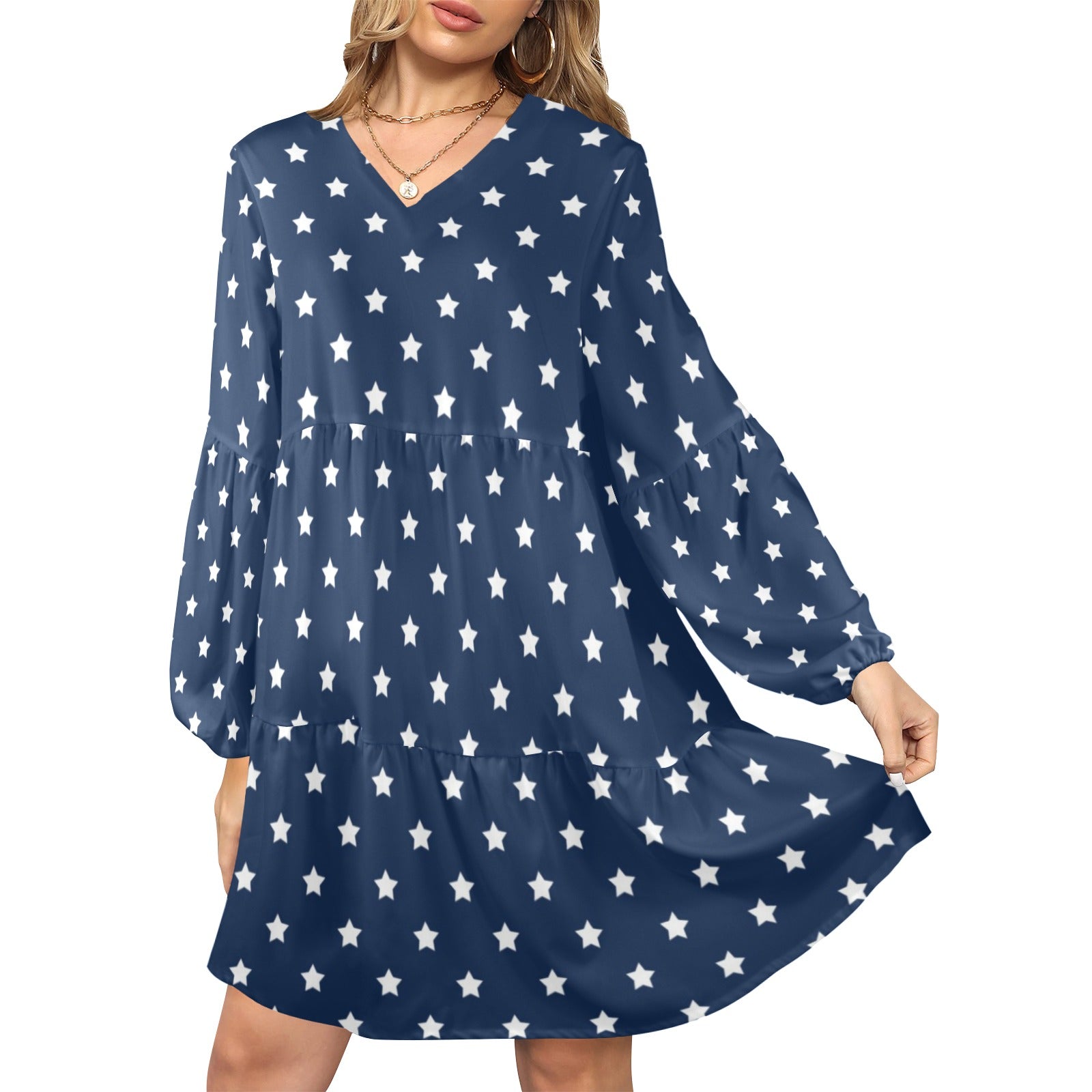 V-Neck Dress Loose Fit Dress
