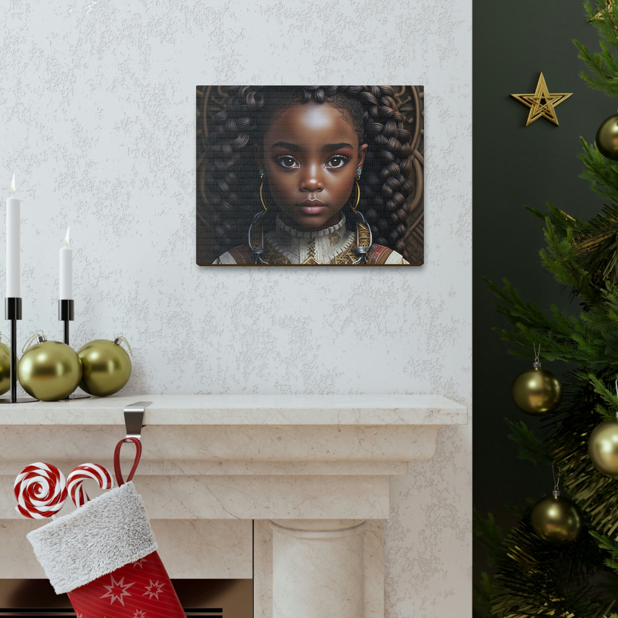 Afro Girl Canvas, African Canvas, Canvas for Home Decor, Wall Decoration, Housewarming Gift, Girl Canvas