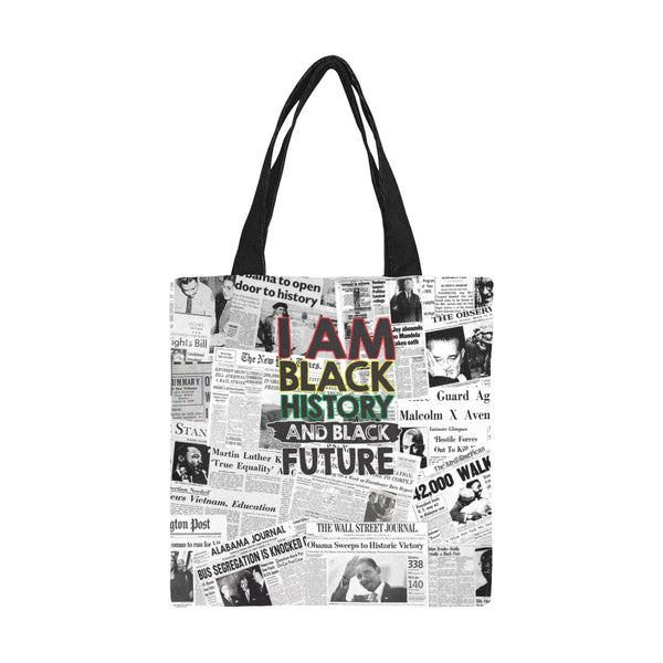 I Am Black History All Over Print Canvas Tote Bag/Small