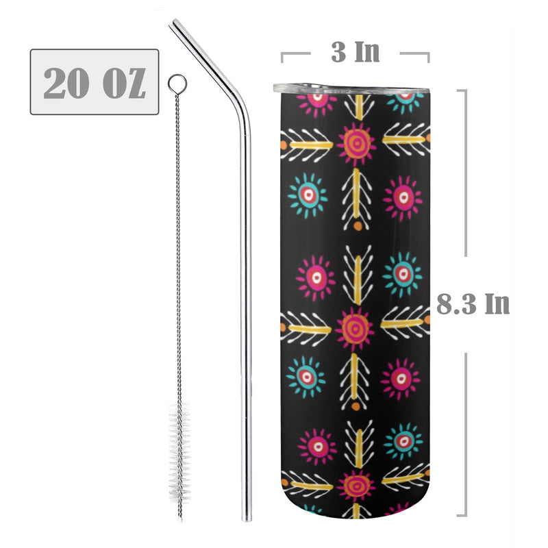 Aztec Design 20oz Tall Skinny Tumbler with Lid and Straw