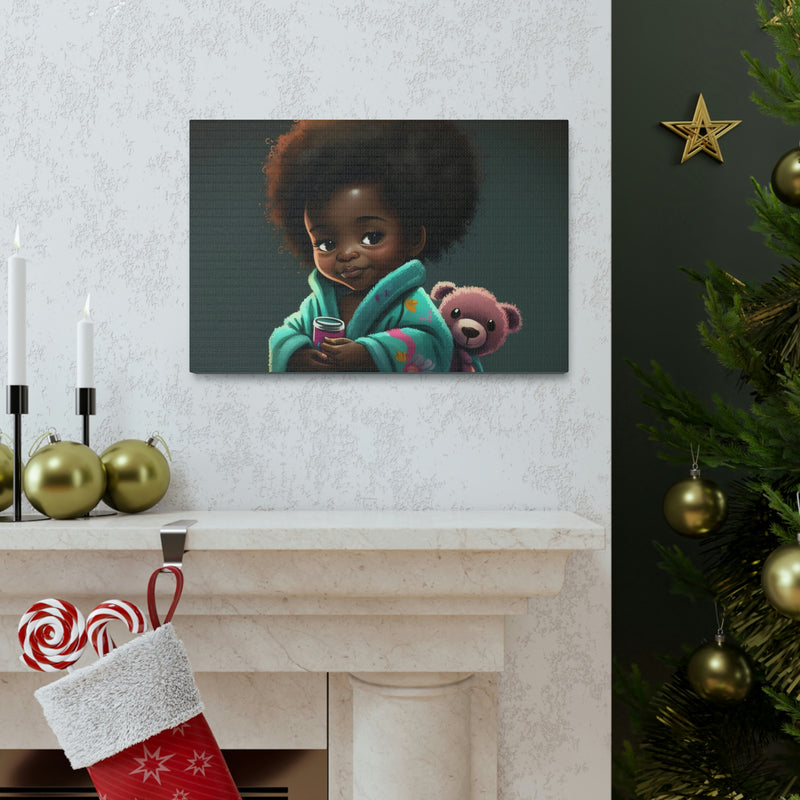 Cute Afro Girls Canvas, Canvas for Home Decor, Wall Decoration, Girl Canvas