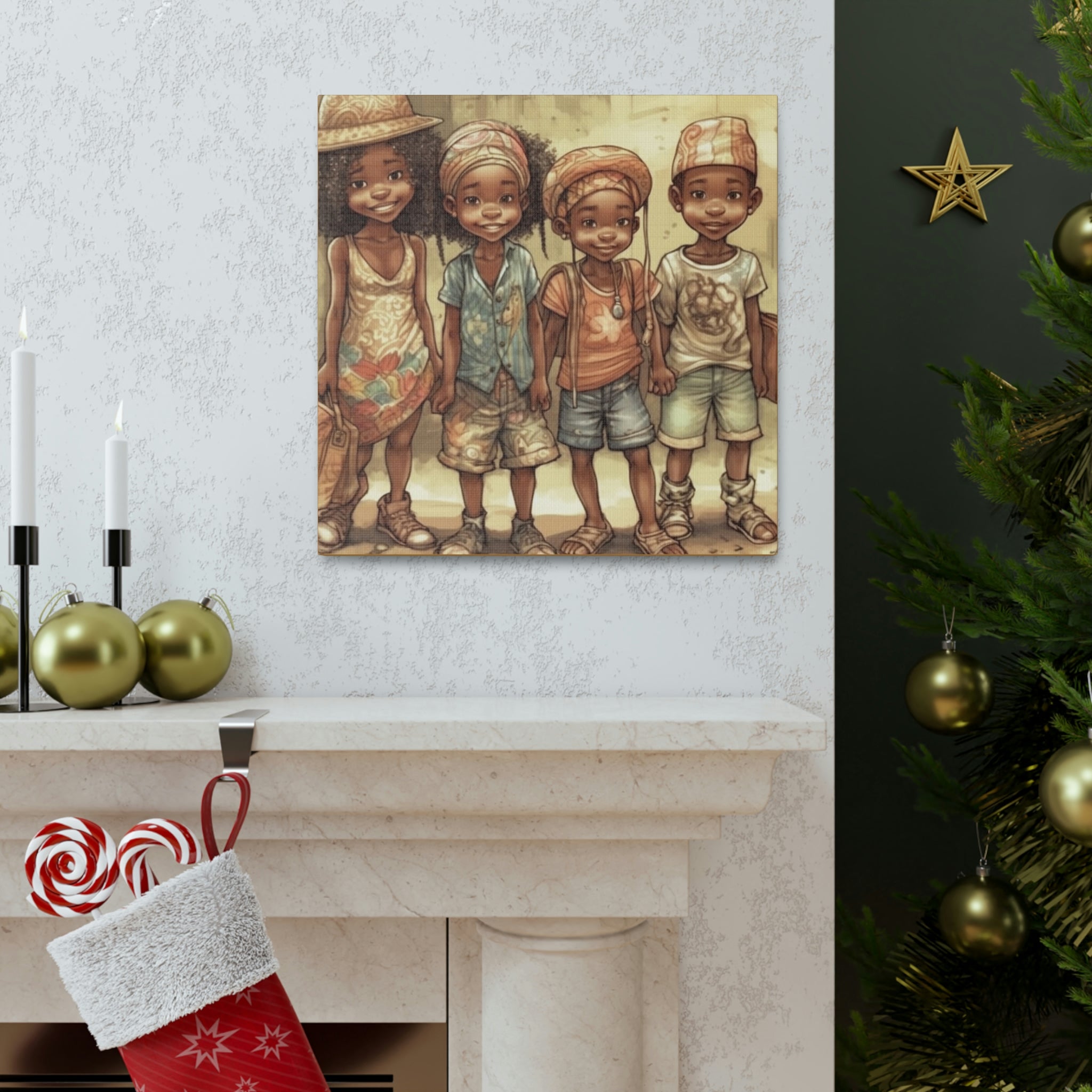 African Canvas, Canvas for Home Decor, Wall Decoration, Housewarming Gift,