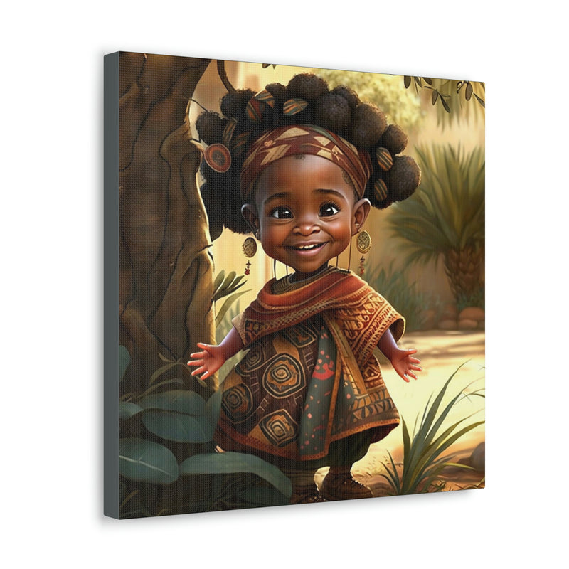 Cute Afro Girls Canvas, Canvas for Home Decor, Wall Decoration, Girl Canvas