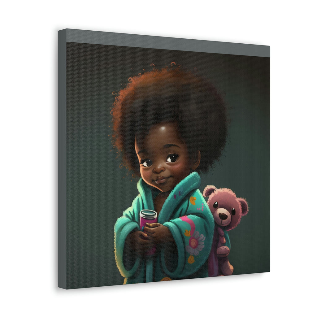 Cute Afro Girls Canvas, Canvas for Home Decor, Wall Decoration, Girl Canvas
